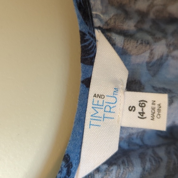 Time & Tru Blue Ivy‎ Pocket Midi Dress S - Picture 6 of 7